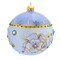 Glitter Lab 5.0 Inch Sky Blue Meadow Ball Christmas Tree Ornament , Multi Seasonal Decor Christmas European Flower